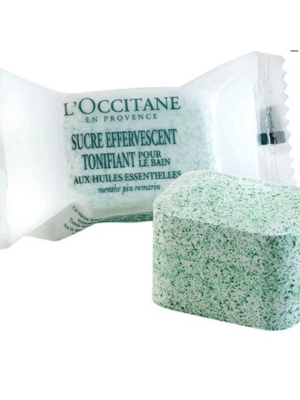 L'Occitane Effervescent Revitalizing Sugar Cube Bath Essential Oil Mint Rosemary
